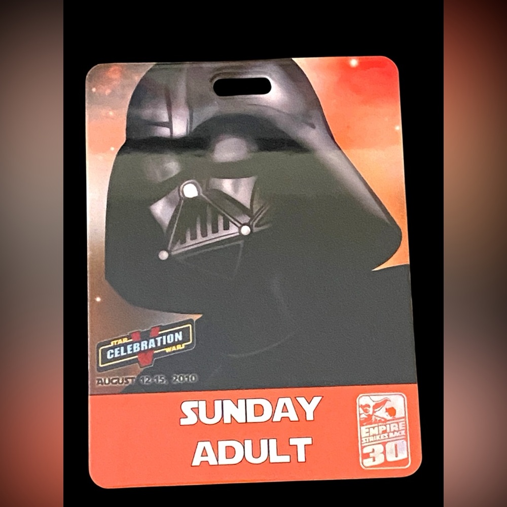Star Wars Celebration V 2010 Orlando Badge Sunday Adult DARTH VADER